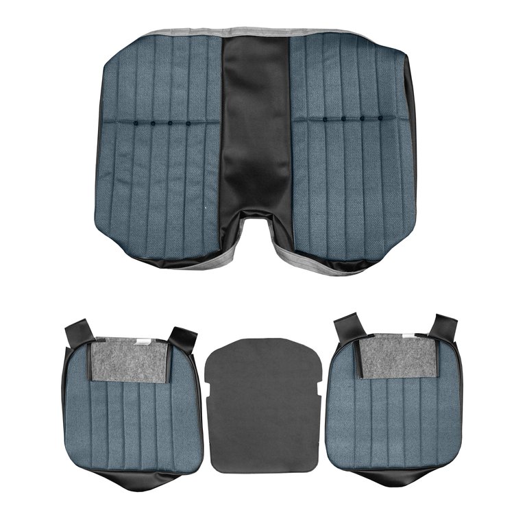 AA73GCDC040124G 73 CAMARO TYPE LT CLOTH REAR UPHOL- BLUE/BLK ZIGZAG/BLACK