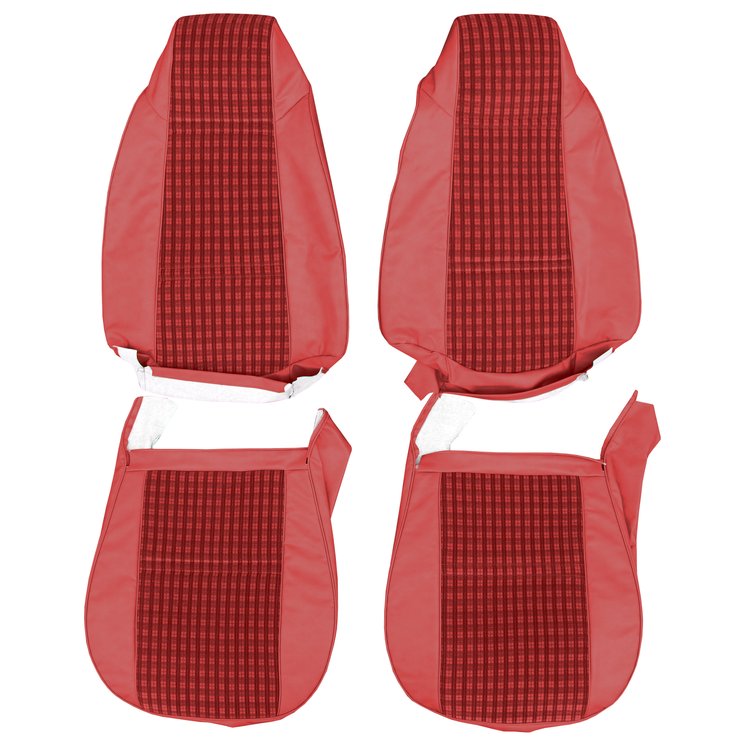 AA75GCDC010523G 75 CAMARO TYPE LT CLOTH BKT UPHOLSTERY - RED PLAID/RED
