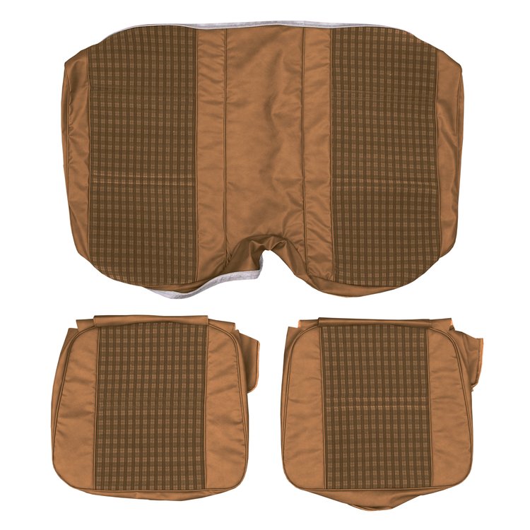 AA75GCDC040711G 75 CAMARO TYPE LT CLOTH REAR UPHOL - SADDLE PLAID/SADDLE