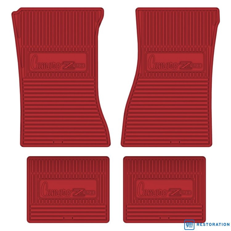 FMCZ0002001018 72/74 CAMARO Z/28 VINYL FLOOR MATS - BRIGHT RED