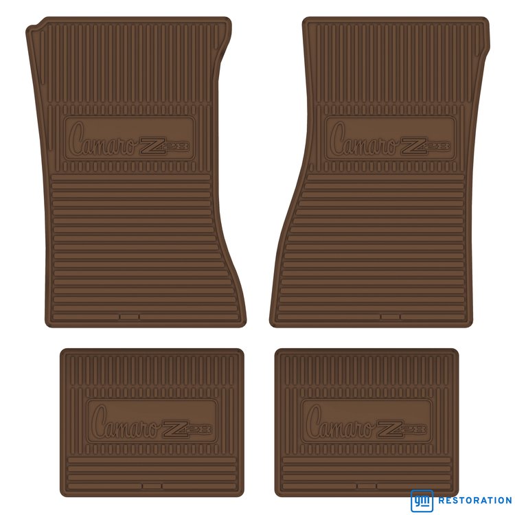 FMCZ0002001129 72/74 CAMARO Z/28 VINYL FLOOR MATS - DARK SADDLE