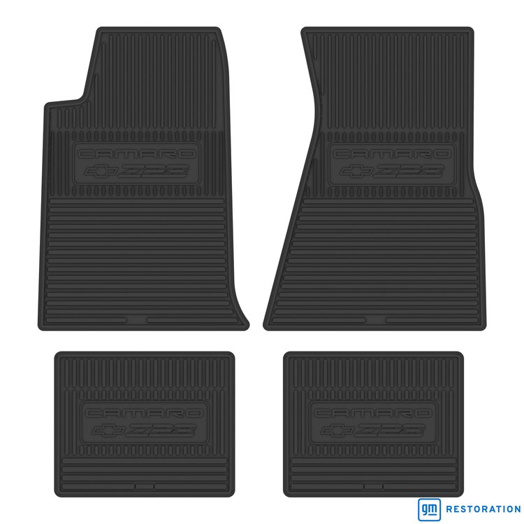 FMCZ0006001001 70/71 Z/28 LOGO VINYL FLOOR MATS -BLACK