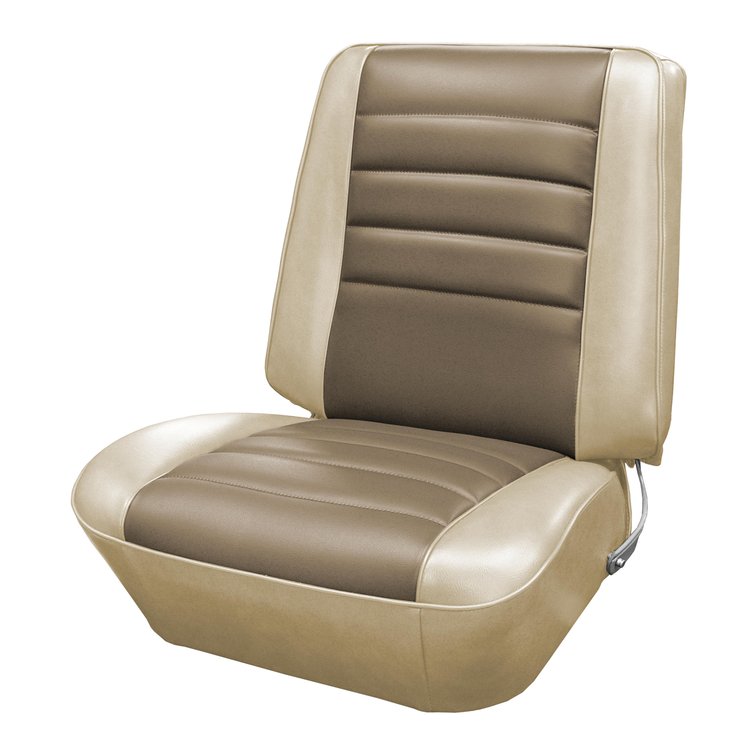 AA65GHE0010638G 65 CHEVELLE/MALIBU/EL CAMINO BUCKETS - GOLD/FAWN