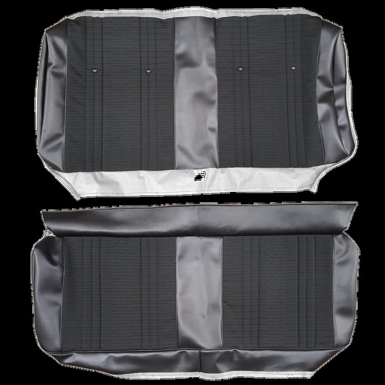 AA69GHC0080115G 69 CHEVELLE/MALIBU CLOTH HTP REAR - NOS BLACK CLOTH/BLACK