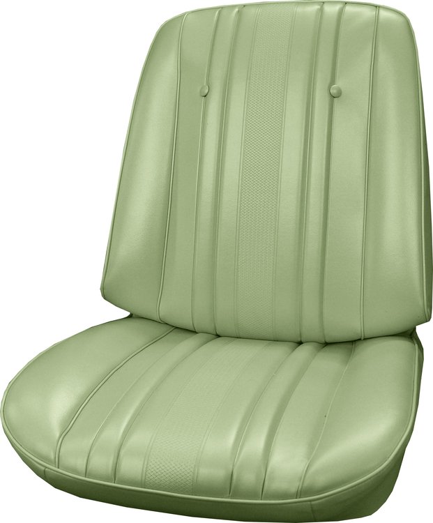 AA69GHE0010432G 69 CHEVELLE/MALIBU/EL CAMINO BUCKETS - LIGHT METALLIC GREEN