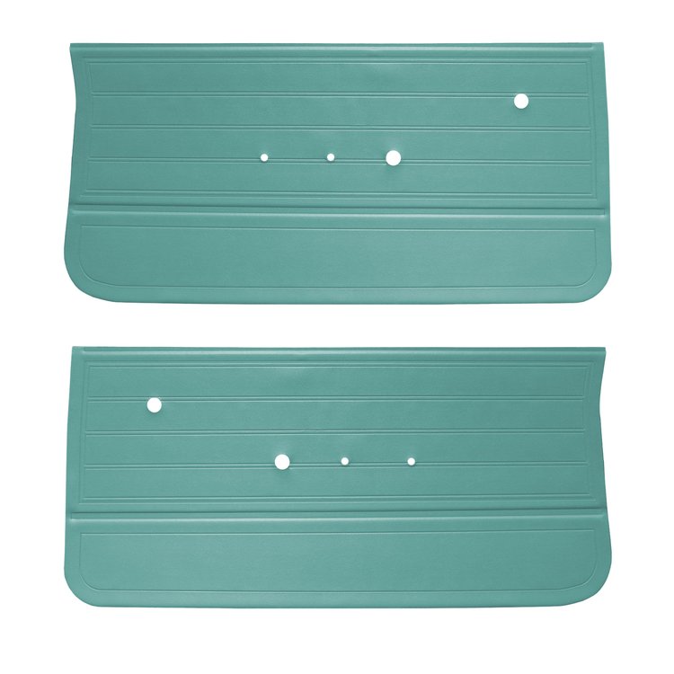 DO65GE00012420G 65 EL CAMINO FRONT DOOR PANELS LIGHT METALLIC AQUA