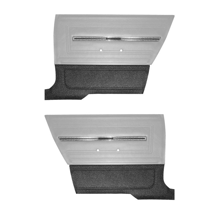 DO66GH00048221G 66 CHEVELLE/MALIBU HTP REAR PANELS - WHITE W/ BLACK