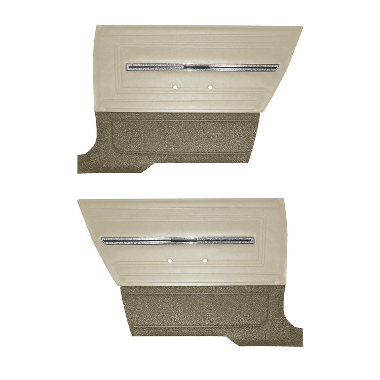 DO66GH00048673G 66 CHEVELLE/MALIBU HTP REAR PANELS - PARCHMENT W/ FAWN