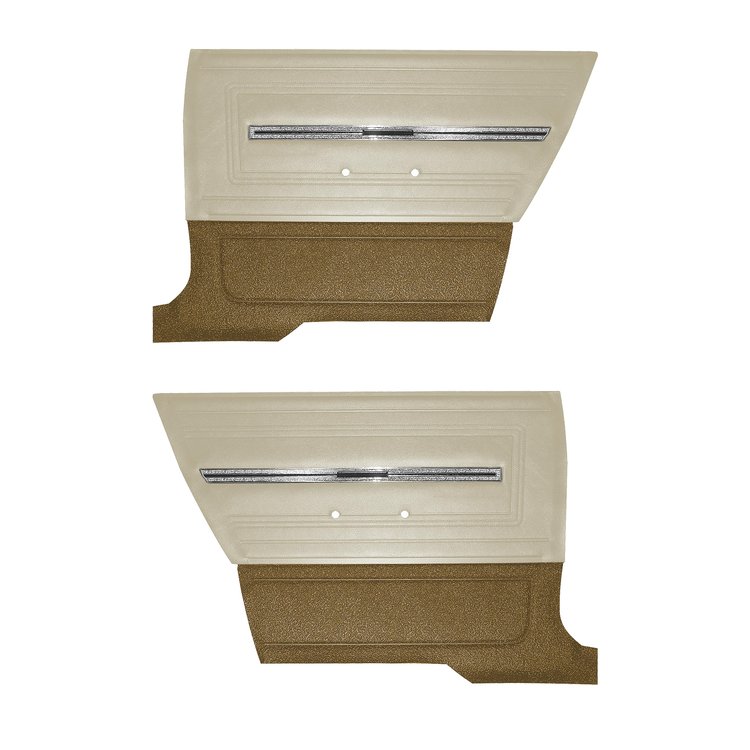 DO66GH00048674G 66 CHEVELLE/MALIBU HTP REAR PANELS - PARCH W/ NOS DK FAWN