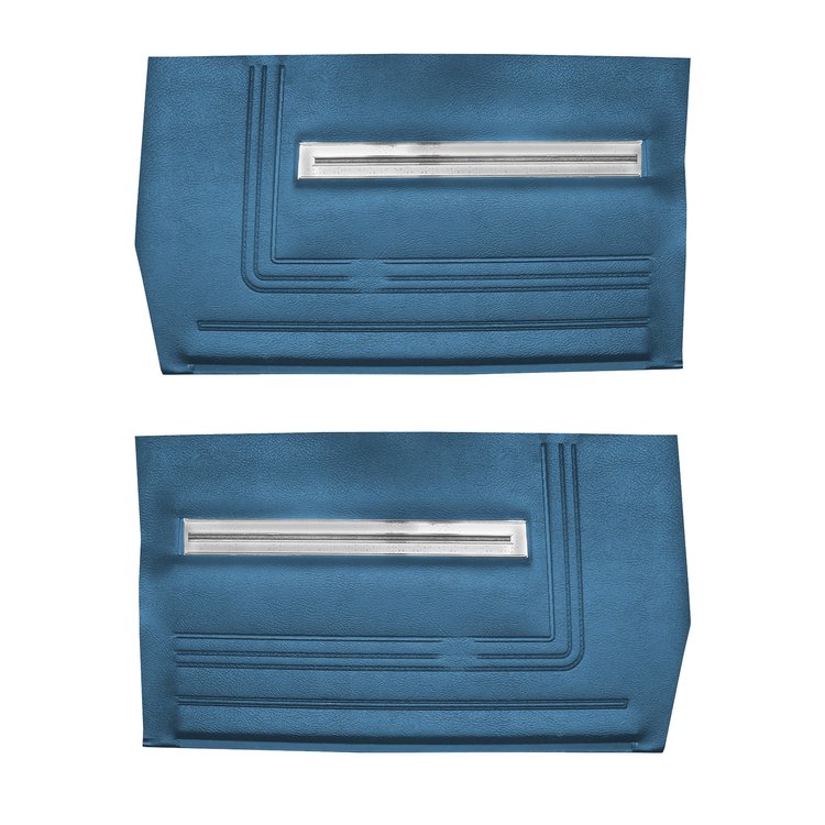DO66GH00056338G 66 CHEVELLE/MALIBU CONV REAR PANELS - BRIGHT BLUE