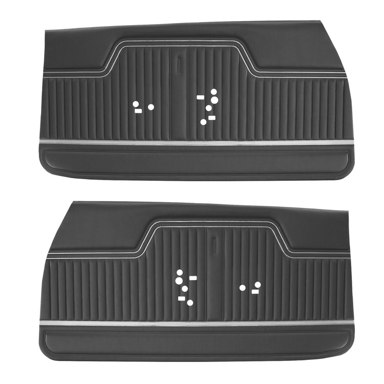 DO70GH00012100G 70/72 CHEVELLE/MALIBU FRONT DOOR PANELS - BLACK