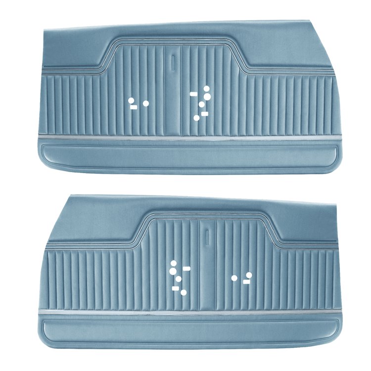 DO70GH00012310G 70 CHEVELLE/MALIBU FRONT DOOR PANELS - LIGHT METALLIC BLUE