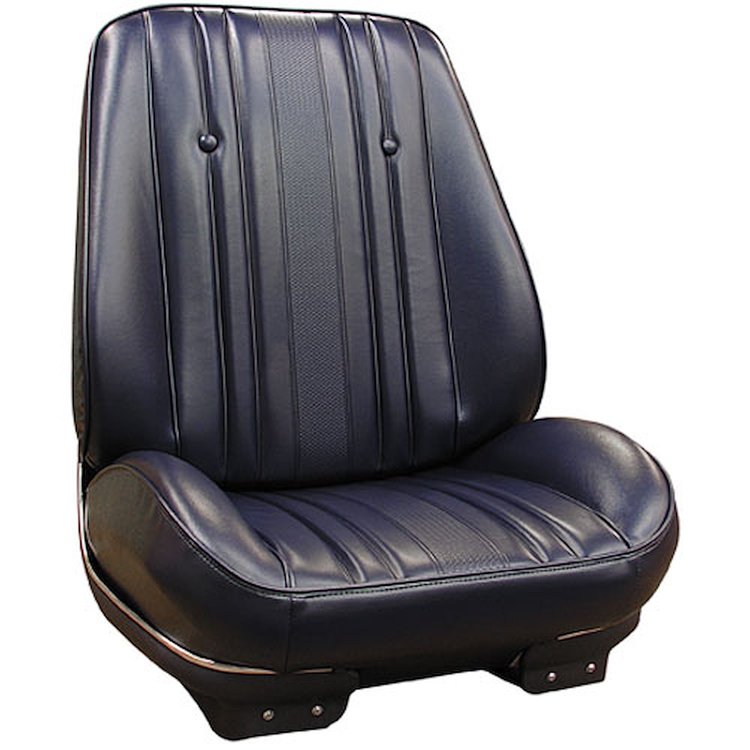 RS69GHE0010100G 69 CHEVELLE/MALIBU/EL CAMINO RALLYE BUCKET SEAT UPHOLSTERY - BLACK