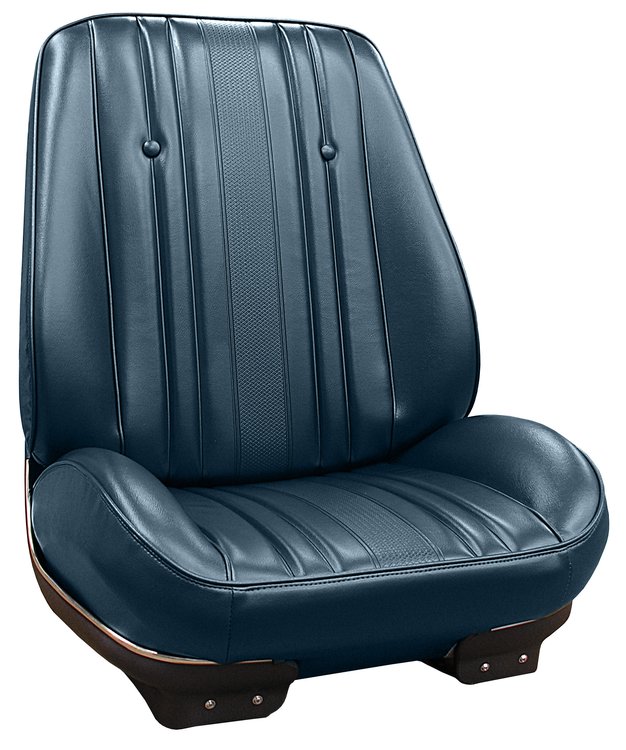 RS69GHE0010369G 69 CHEVELLE/MALIBU/EL CAMINO RALLYE BUCKET SEATS - MET BLUE