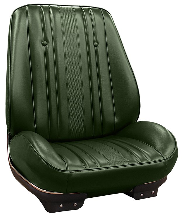 RS69GHE0010469G 69 CHEVELLE/MALIBU/EL CAMINO RALLYE BKT SEATS - DARK GREEN