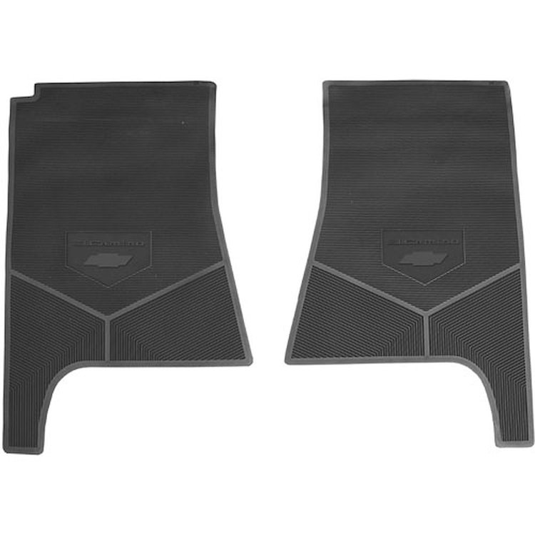 FMEC0002005001 71 - 72 EL CAMINO FLOOR MAT BLOCK LETTERS W/ BOWTIE - BLACK