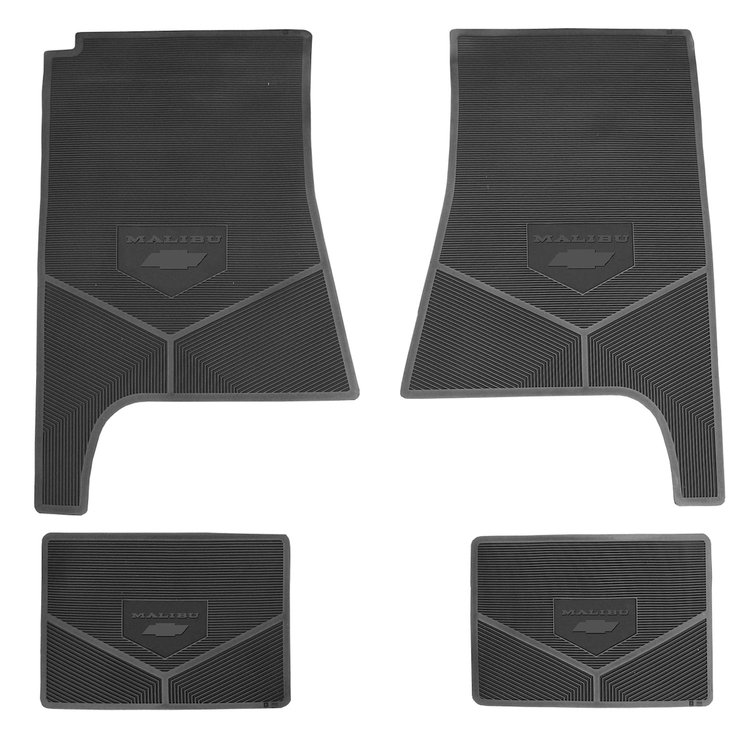 FMCL0002005001 69 - 72 MALIBU FLOOR MAT BLOCK LETTERS W/ BOWTIE - BLACK