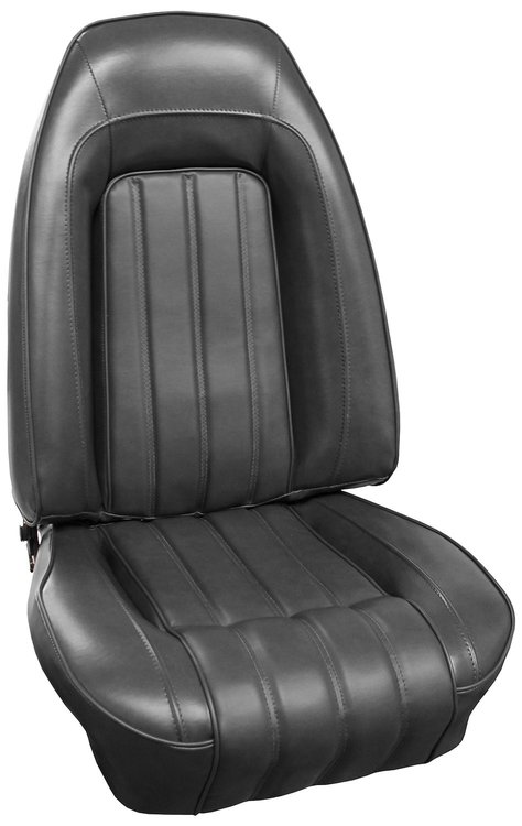 AA77GFD0010100G 77 FIREBIRD/TRANS AM FRONT BUCKETS DELUXE - BLACK