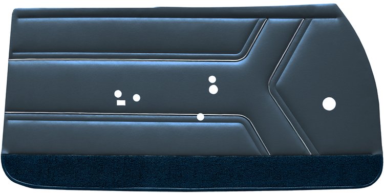 DO69GG00012369G 69 GTO/LEMANS FRONT DOOR PANELS - METALLIC BLUE