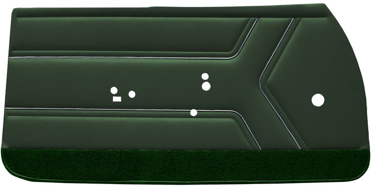 DO69GG00012469G 69 GTO/LEMANS FRONT DOOR PANELS - METALLIC GREEN