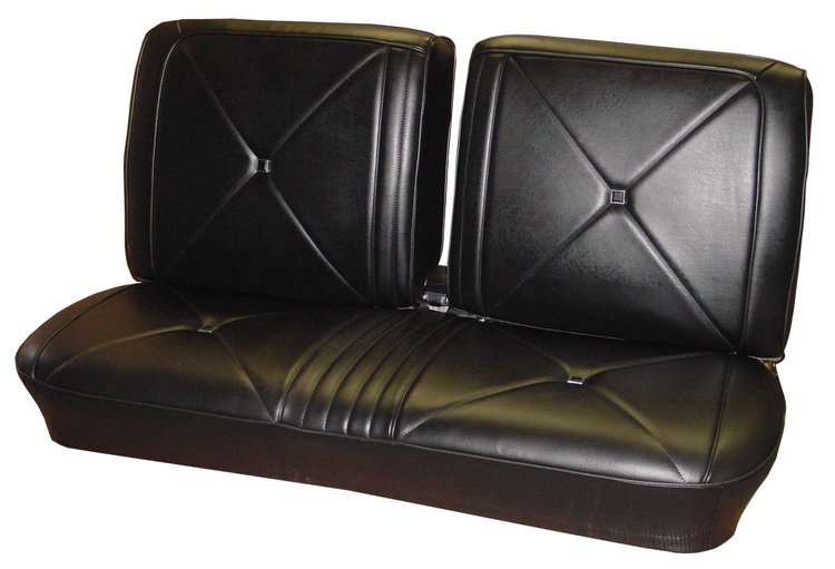 AA66GUS0020100G 66 F-85/CUTLASS/442 COUPE SPLIT BENCH - BLACK