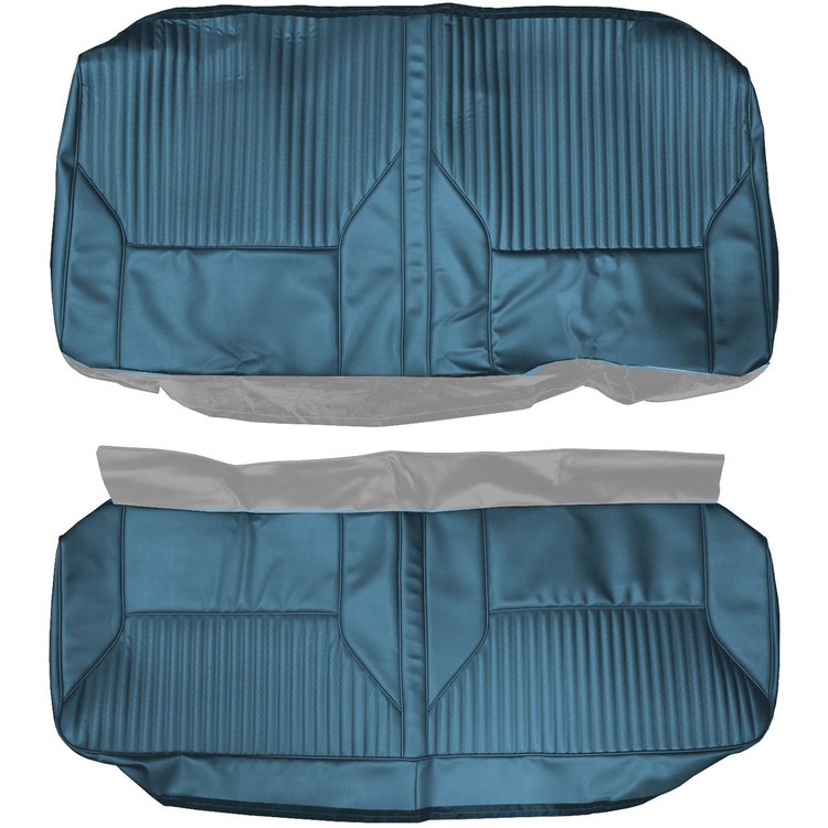 AA68GUS0047332G 68 CUTLASS/442 COUPE REAR BENCH - LIGHT METALLIC BLUE