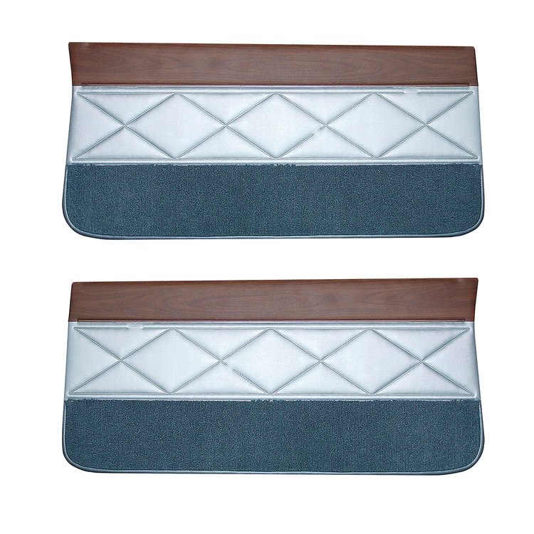 DO66GUS0012325G 66 F-85/CUTLASS/442 DOOR PANELS - LT. METALLIC BLUE