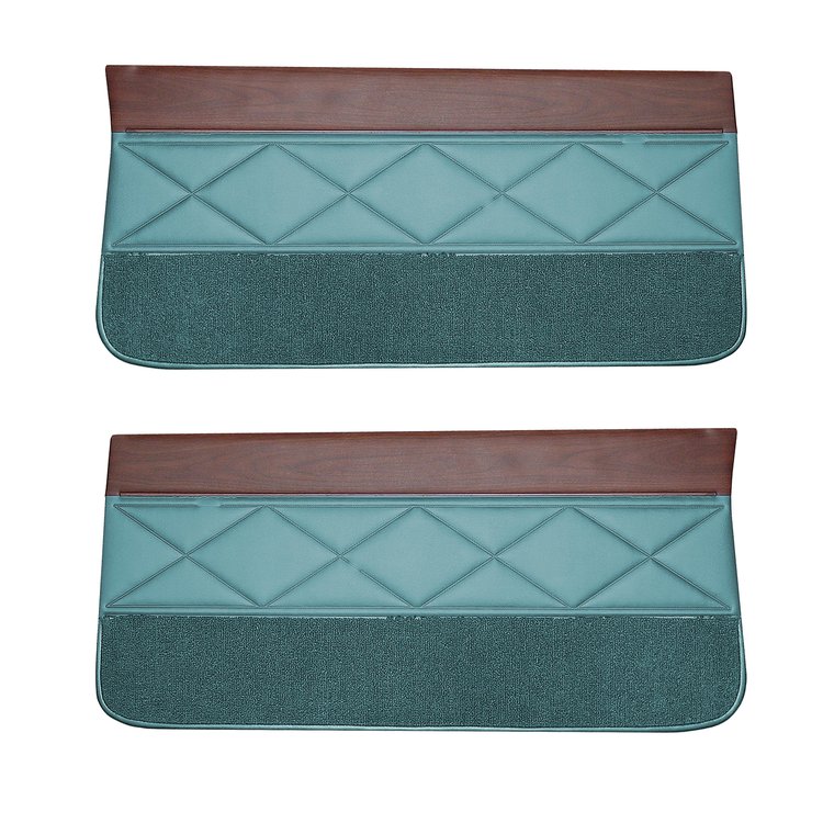 DO66GUS0012424G 66 F-85/CUTLASS/442 DOOR PANELS - METALLIC TURQUOISE