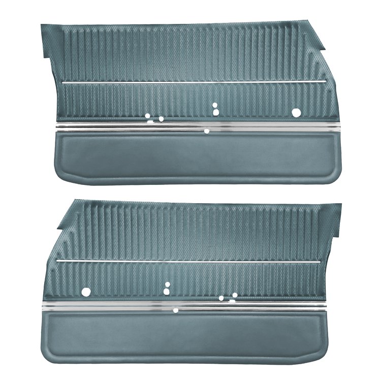 DO68GUS0011333G 68 CUTLASS S/442 SPORTS COUPE DOOR PANELS - TEAL BLUE