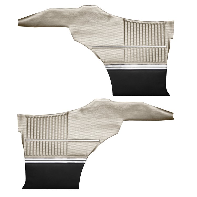 DO68GUS0046201G 68 CUTLASS S/442 HOLIDAY COUPE REAR PANELS - MET PARCH/BLACK