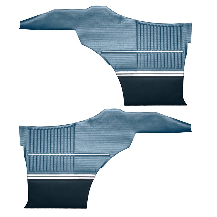 DO68GUS0046326G 69 CUTLASS S/442 HOLIDAY COUPE REAR PANELS - MET BLUE/DK BLUE