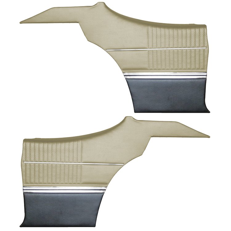 DO68GUS0047241G-PA 69 CUTLASS S/442 SPORTS CPE REAR PNL ASMBLY-PARCHMNT/BLK