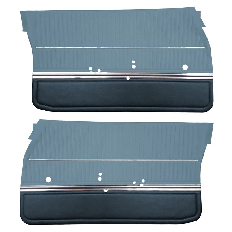 DO69GUS0011326G 69 CUTLASS S/442 SPORTS COUPE DOOR PANELS - DK BLUE/MET BLUE