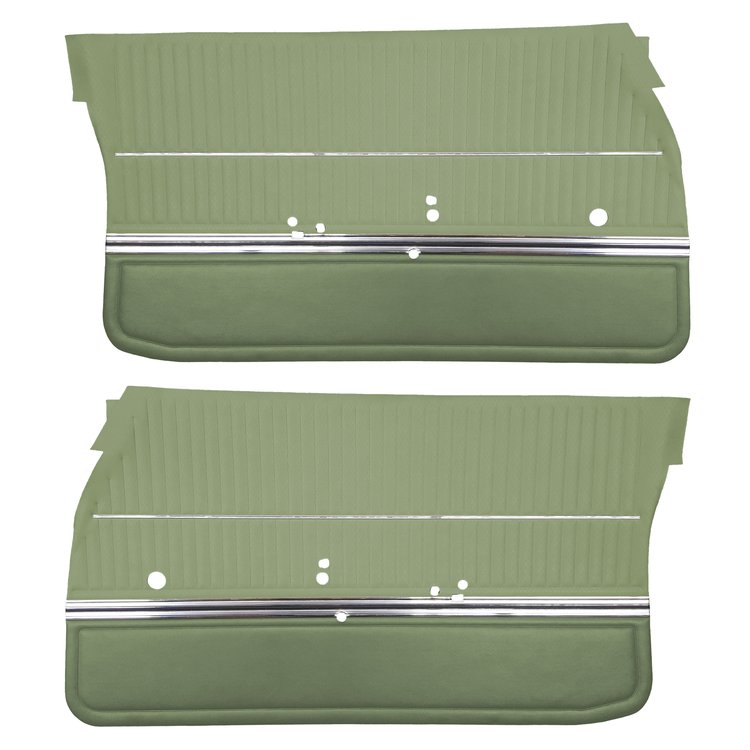 DO69GUS0011432G 69 CUTLASS S/442 SPORTS COUPE DOOR PANELS - LIGHT MET GREEN