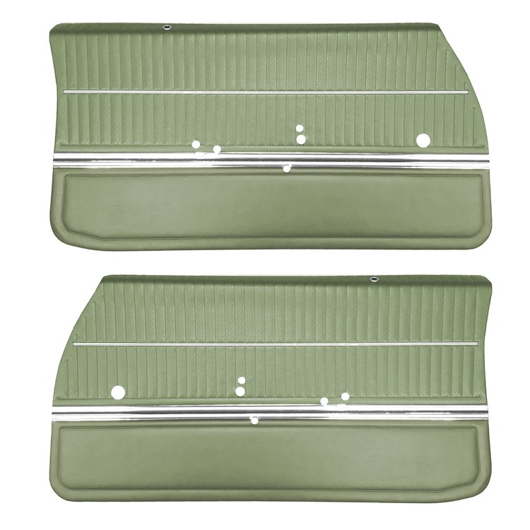 DO69GUS0011432G-PA 69 CUTLASS S/442 SPORTS COUPE ASSEMBLED DOOR PANELS - LT GRN