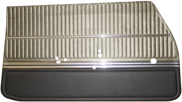 DO69GUS0012241G 69 CUTLASS S/442 HOLIDAY COUPE DOOR PANELS - PARCHMENT/BLACK