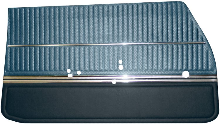 DO69GUS0012326G 69 CUTLASS S/442 HOLIDAY COUPE DOOR PANELS - DK BLUE/MET BLUE