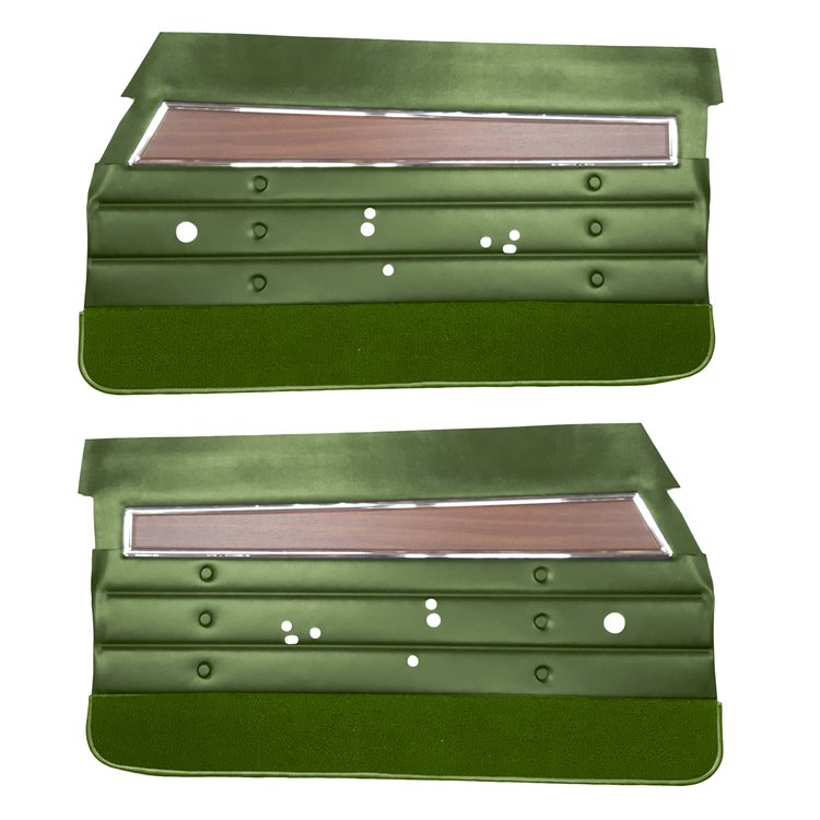 DO71GUS0011415G 71 CUTLASS S/442 SPORTS COUPE DOOR PANELS - JADE GREEN
