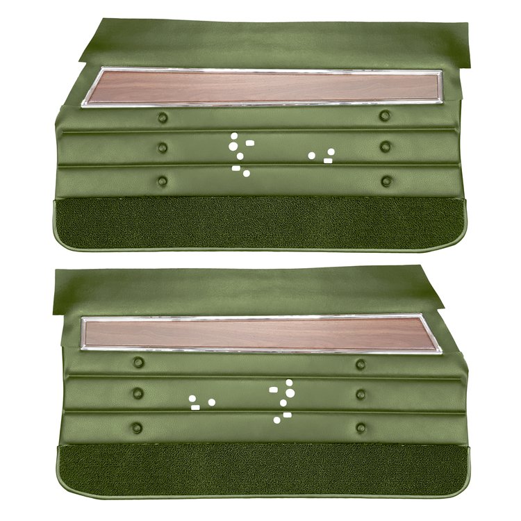 DO71GUS0012415G 71 CUTLASS S/442 HOLIDAY COUPE DOOR PANELS - JADE GREEN