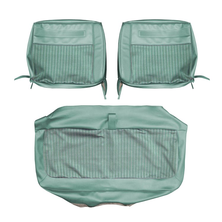 AA64CD4C020499 64 DODGE 440 FRONT BENCH - TURQUOISE CLOTH/TURQUOISE