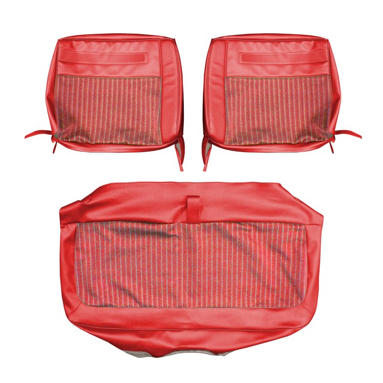 AA64CD4C020589 64 DODGE 440 FRONT BENCH - RED CLOTH/CRIMSON RED