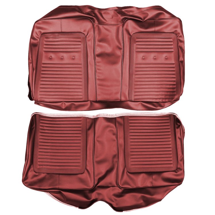 AA66CB00070505 66 BARRACUDA REAR BENCH - CRIMSON RED