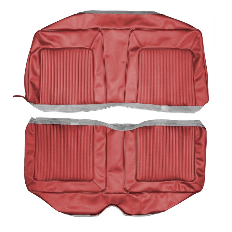 AA67CB00048520 67 BARRACUDA HARDTOP REAR BENCH - METALLIC RED