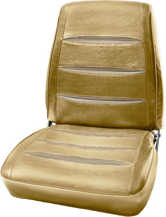 AA68CX00010637 68 CHARGER BUCKETS - EMBER GOLD W/MET PARCH PLEATS
