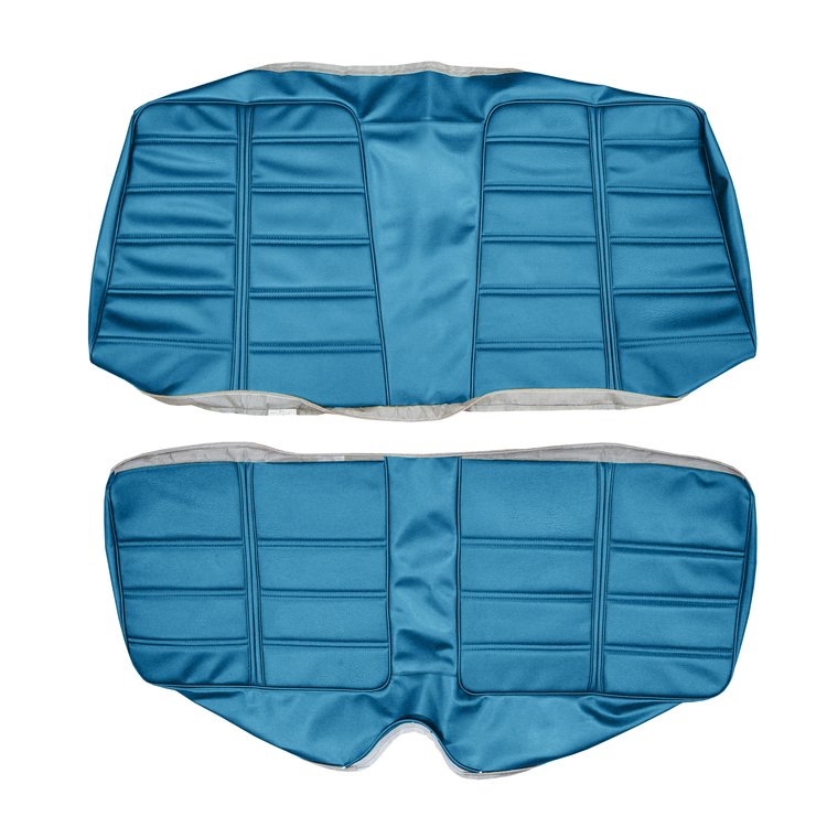AA69CBD0040338 69 BARRACUDA DLX HARDTOP REAR BENCH - BRITE BLUE