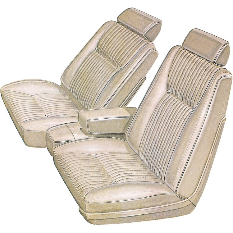 AA70CMC0010890 70 CHRYSLER 300/NEWPORT CLOTH BUCKETS -TAN CLOTH/PARCH.