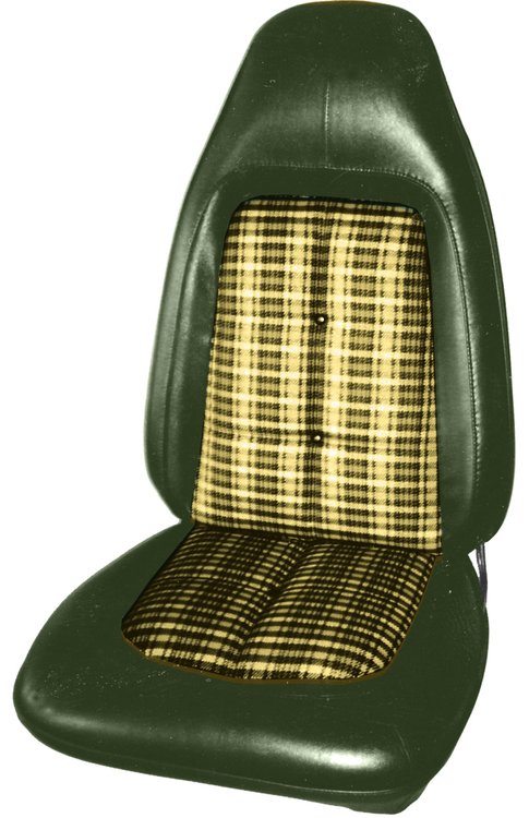 AA71CJC0010833 71 CHALLENGER CLOTH BUCKETS - BLACK/GRN PLAID/DK MT GRN