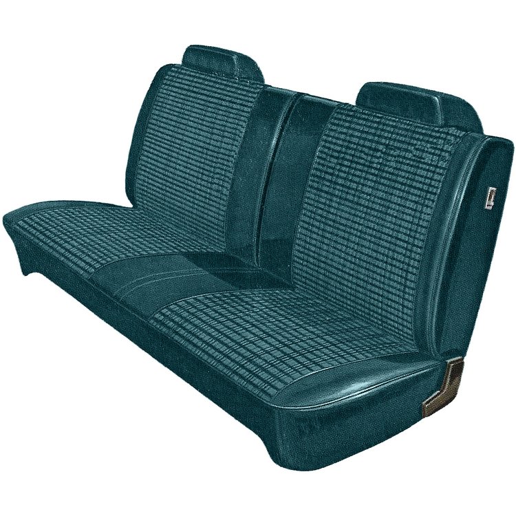 AA71CLVC020829 71 DEMON/DUSTER SPLIT BENCH - BLUE PLAID CLOTH/DK BLUE