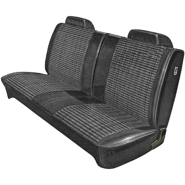 AA71CLVC020831 71 DEMON/DUSTER SPLIT BENCH - BLK&WHT PLAID CLOTH/BLACK