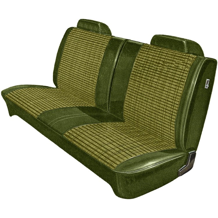 AA71CLVC020833 71 DEMON/DUSTER SPLIT BENCH - BLK/GRN PLAID CLOTH/GREEN